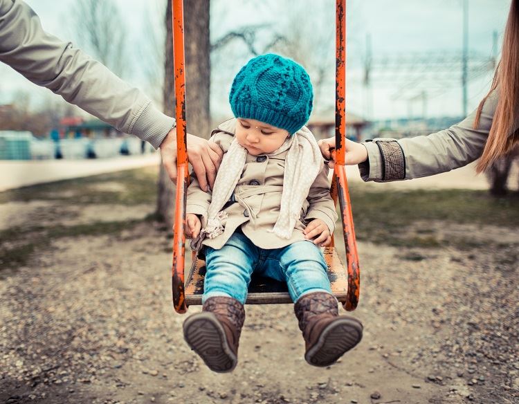 child on swing